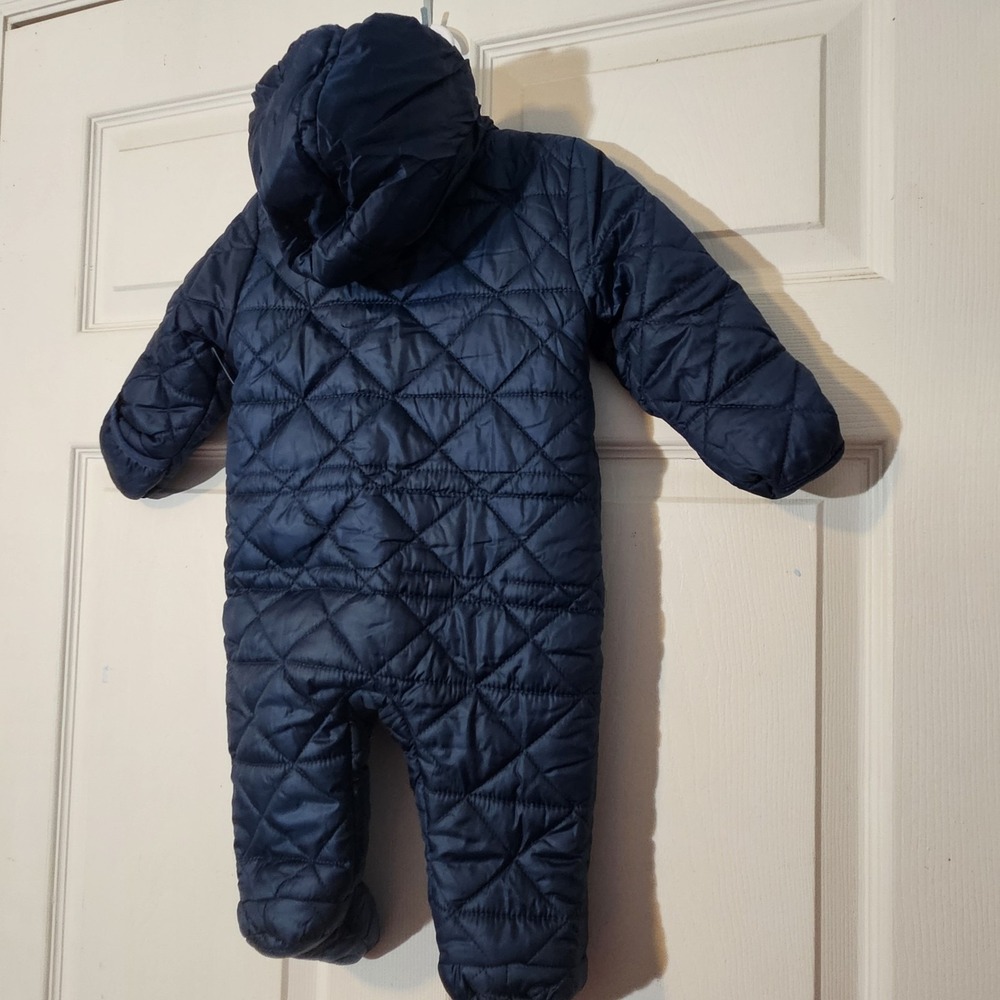 Perry Ellis baby Navy Blue Quilted Hooded snowsuit‎ size 6/9 Months Jumpsuit - Picture 6 of 13